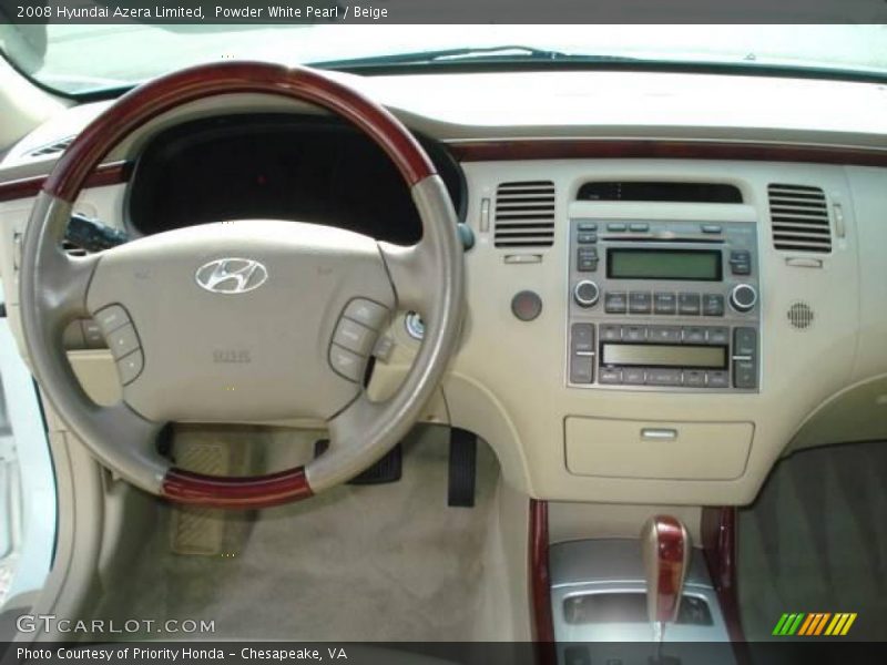 Powder White Pearl / Beige 2008 Hyundai Azera Limited