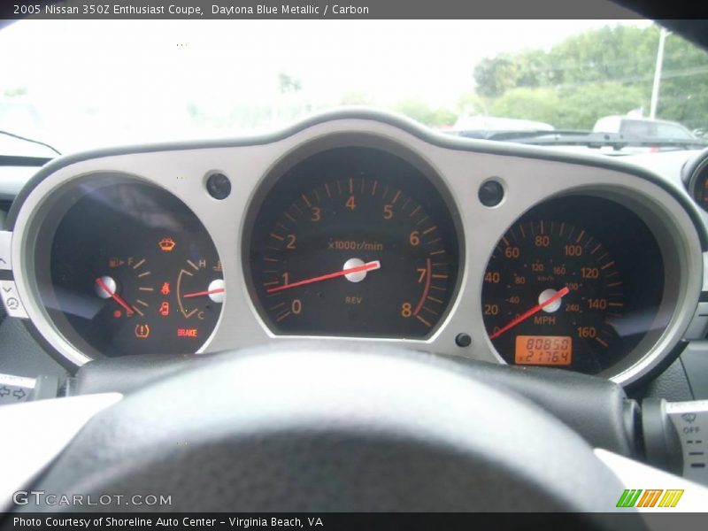 Daytona Blue Metallic / Carbon 2005 Nissan 350Z Enthusiast Coupe