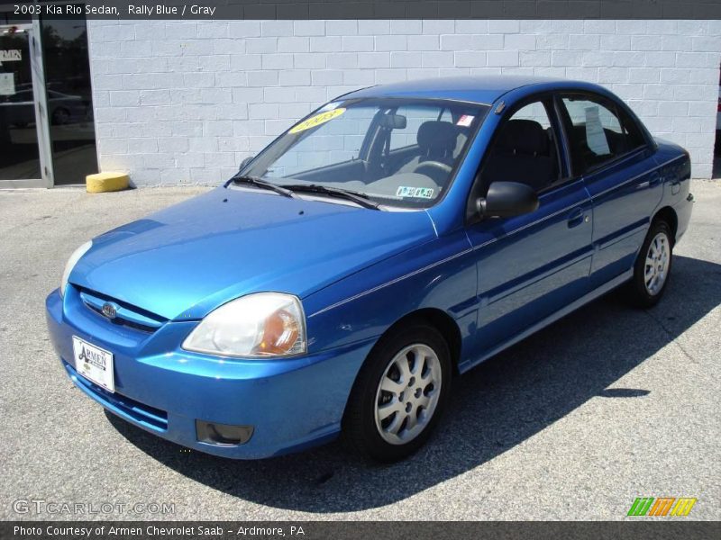 Rally Blue / Gray 2003 Kia Rio Sedan