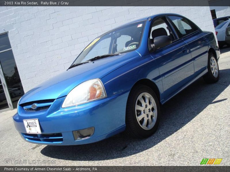 Rally Blue / Gray 2003 Kia Rio Sedan