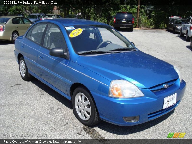 Rally Blue / Gray 2003 Kia Rio Sedan
