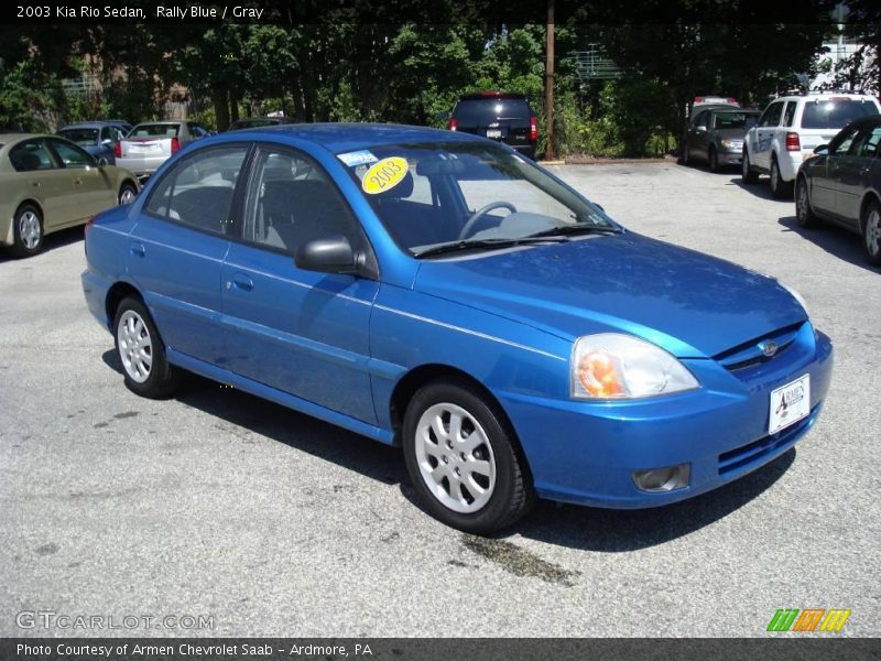 Rally Blue / Gray 2003 Kia Rio Sedan