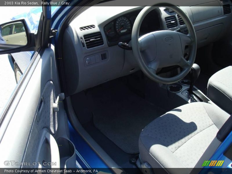 Rally Blue / Gray 2003 Kia Rio Sedan