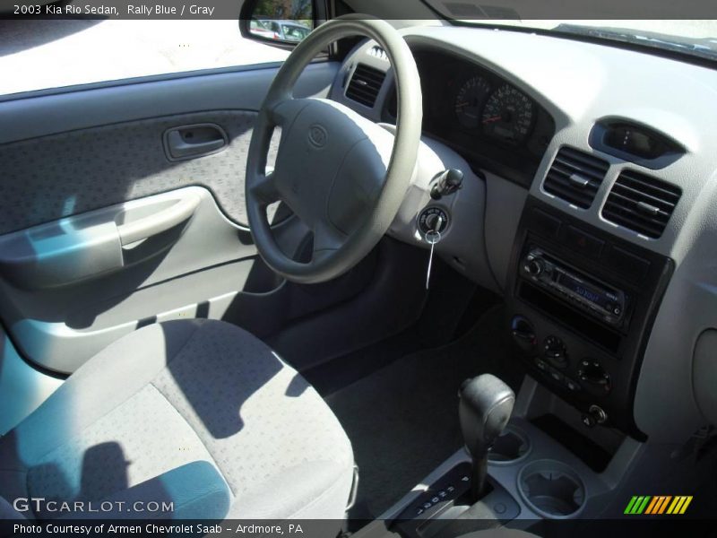 Rally Blue / Gray 2003 Kia Rio Sedan