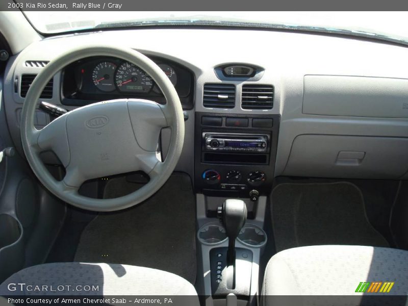 Rally Blue / Gray 2003 Kia Rio Sedan