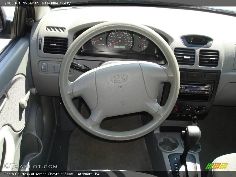 Rally Blue / Gray 2003 Kia Rio Sedan