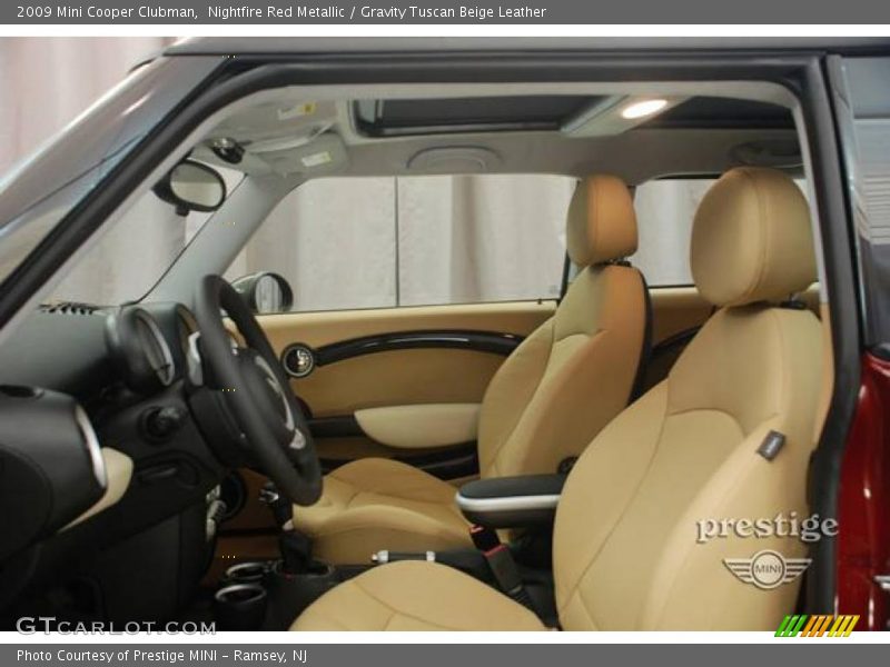 Nightfire Red Metallic / Gravity Tuscan Beige Leather 2009 Mini Cooper Clubman
