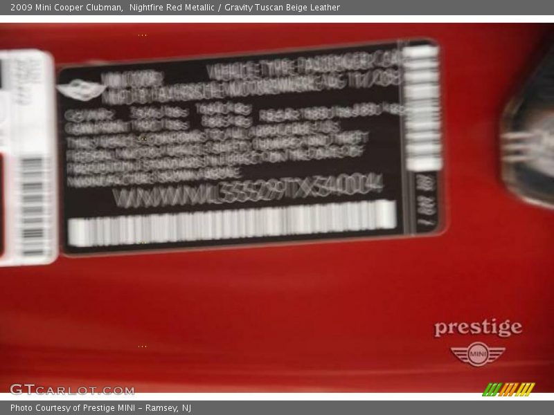 Nightfire Red Metallic / Gravity Tuscan Beige Leather 2009 Mini Cooper Clubman
