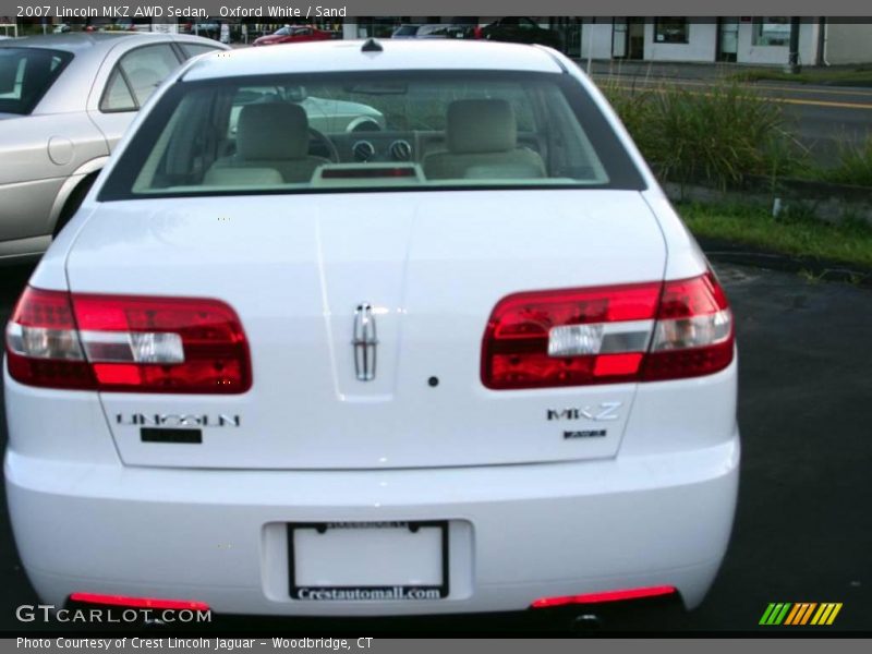 Oxford White / Sand 2007 Lincoln MKZ AWD Sedan