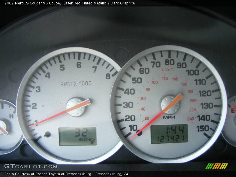 Laser Red Tinted Metallic / Dark Graphite 2002 Mercury Cougar V6 Coupe