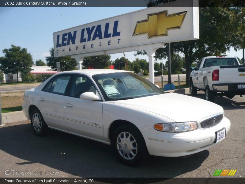White / Graphite 2002 Buick Century Custom