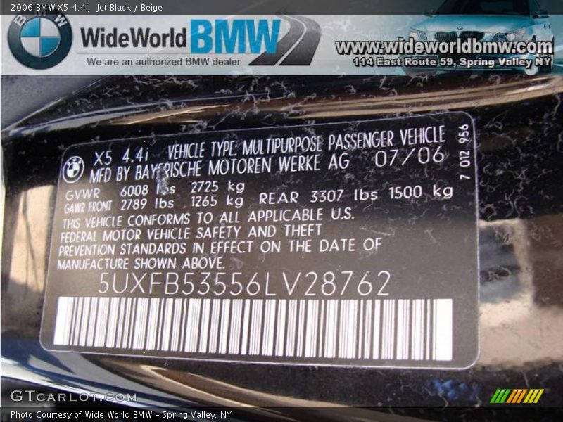Jet Black / Beige 2006 BMW X5 4.4i
