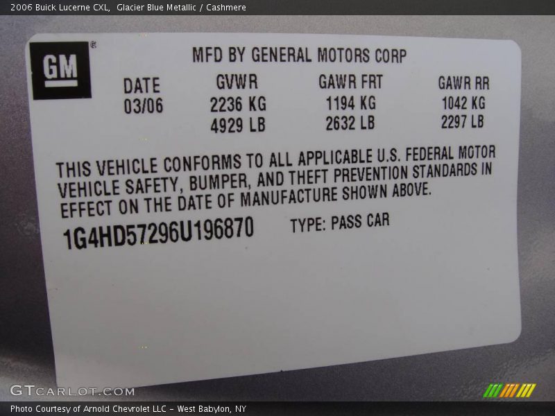 Glacier Blue Metallic / Cashmere 2006 Buick Lucerne CXL