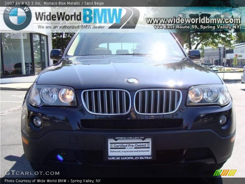Monaco Blue Metallic / Sand Beige 2007 BMW X3 3.0si