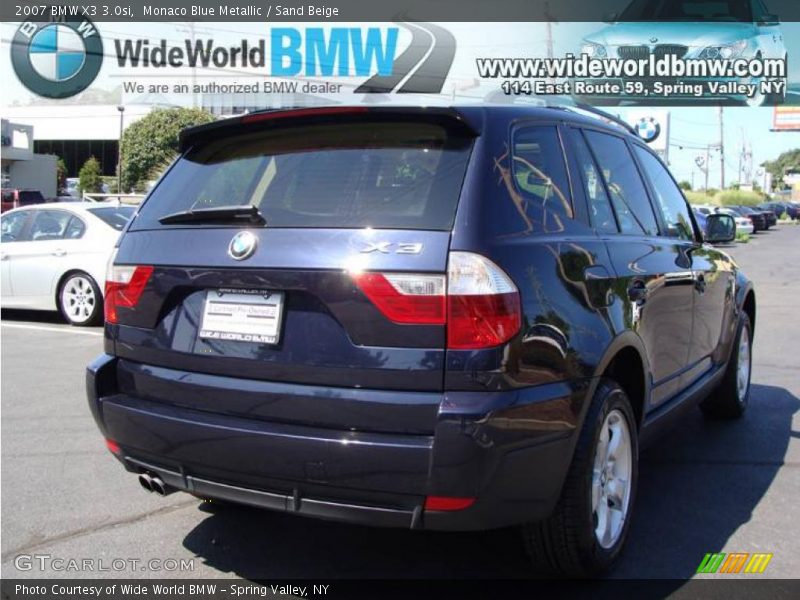 Monaco Blue Metallic / Sand Beige 2007 BMW X3 3.0si
