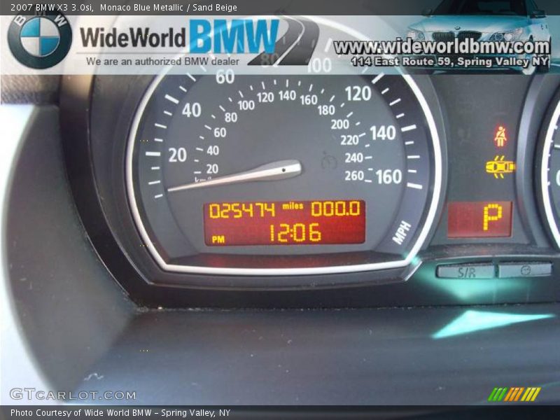 Monaco Blue Metallic / Sand Beige 2007 BMW X3 3.0si