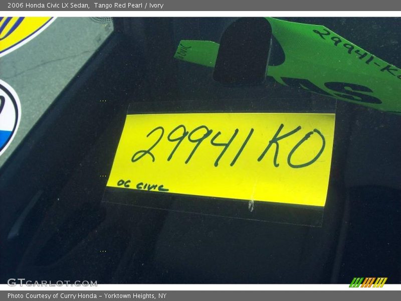 Tango Red Pearl / Ivory 2006 Honda Civic LX Sedan