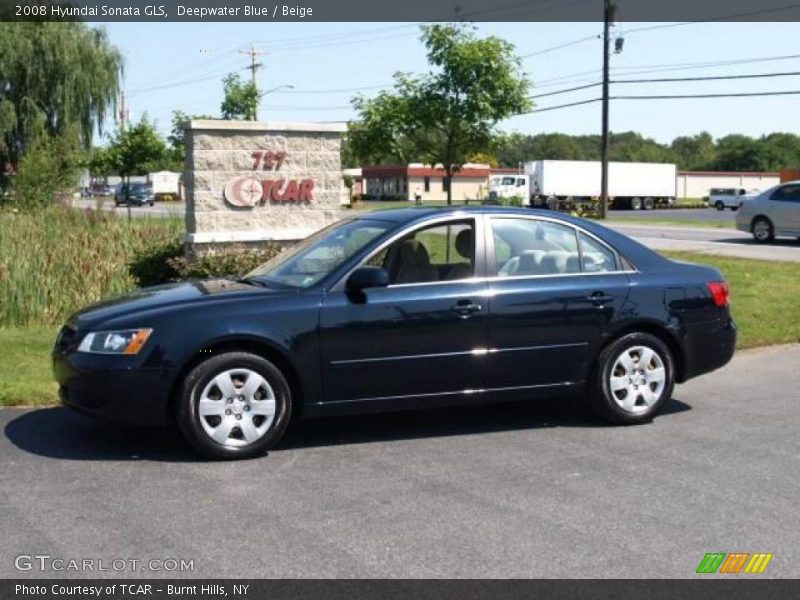 Deepwater Blue / Beige 2008 Hyundai Sonata GLS