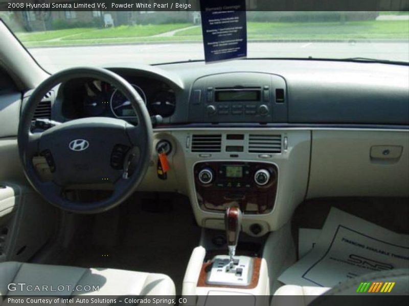 Powder White Pearl / Beige 2008 Hyundai Sonata Limited V6