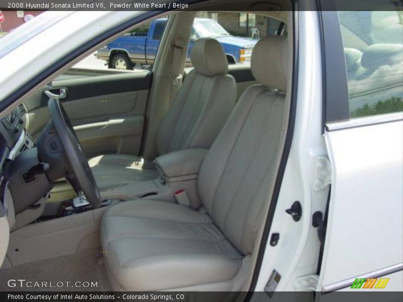 Powder White Pearl / Beige 2008 Hyundai Sonata Limited V6