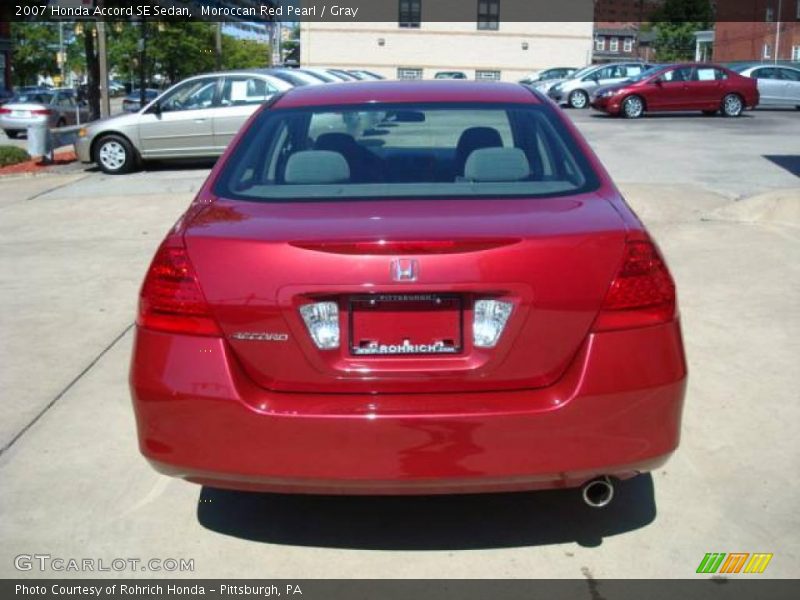 Moroccan Red Pearl / Gray 2007 Honda Accord SE Sedan