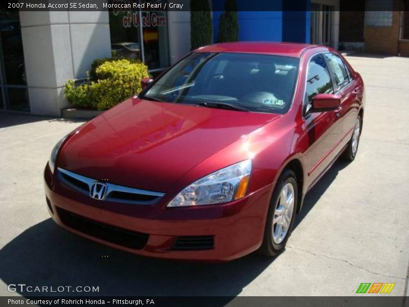 Moroccan Red Pearl / Gray 2007 Honda Accord SE Sedan