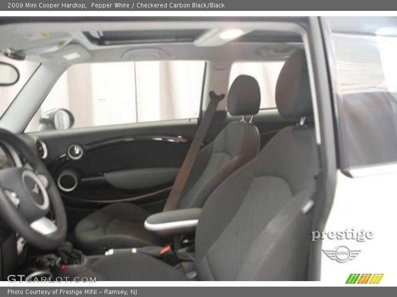 Pepper White / Checkered Carbon Black/Black 2009 Mini Cooper Hardtop