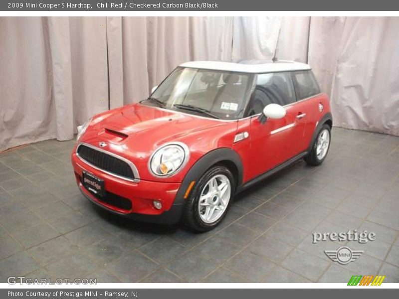 Chili Red / Checkered Carbon Black/Black 2009 Mini Cooper S Hardtop