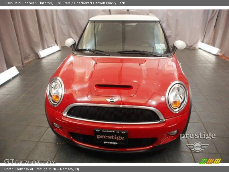 Chili Red / Checkered Carbon Black/Black 2009 Mini Cooper S Hardtop