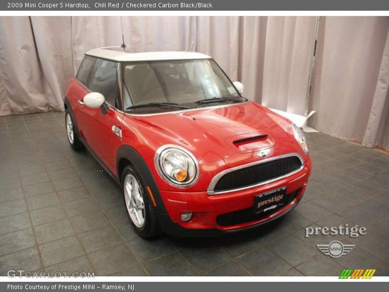 Chili Red / Checkered Carbon Black/Black 2009 Mini Cooper S Hardtop