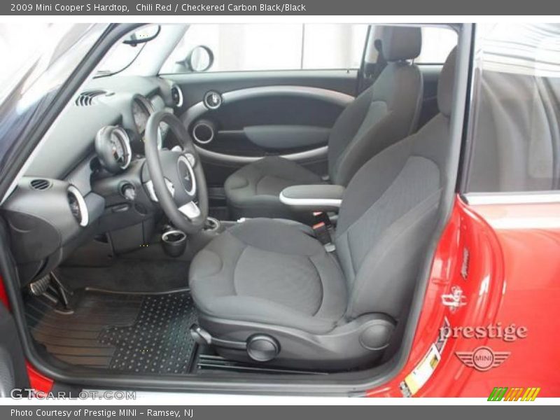 Chili Red / Checkered Carbon Black/Black 2009 Mini Cooper S Hardtop