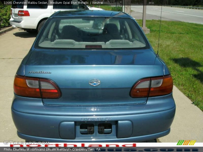 Medium Opal Blue Metallic / Neutral 1998 Chevrolet Malibu Sedan