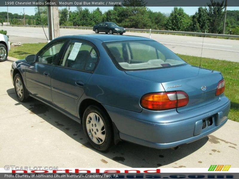 Medium Opal Blue Metallic / Neutral 1998 Chevrolet Malibu Sedan