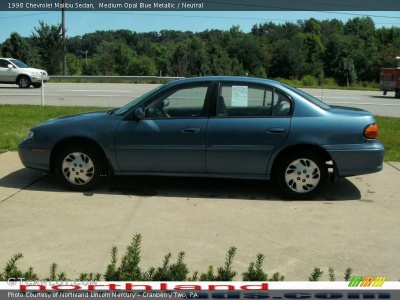 Medium Opal Blue Metallic / Neutral 1998 Chevrolet Malibu Sedan