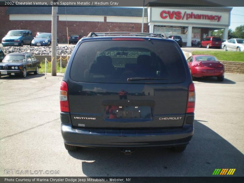 Dark Sapphire Metallic / Medium Gray 2002 Chevrolet Venture
