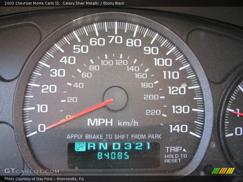 Galaxy Silver Metallic / Ebony Black 2003 Chevrolet Monte Carlo SS