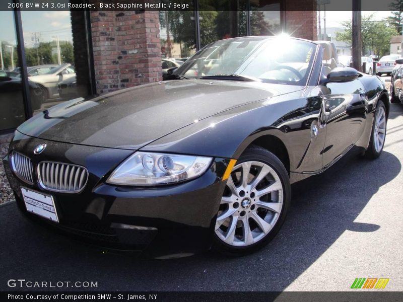 Black Sapphire Metallic / Beige 2006 BMW Z4 3.0si Roadster