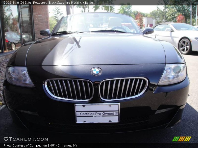 Black Sapphire Metallic / Beige 2006 BMW Z4 3.0si Roadster