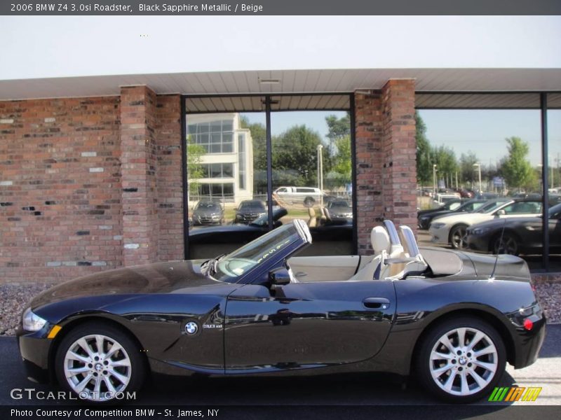 Black Sapphire Metallic / Beige 2006 BMW Z4 3.0si Roadster