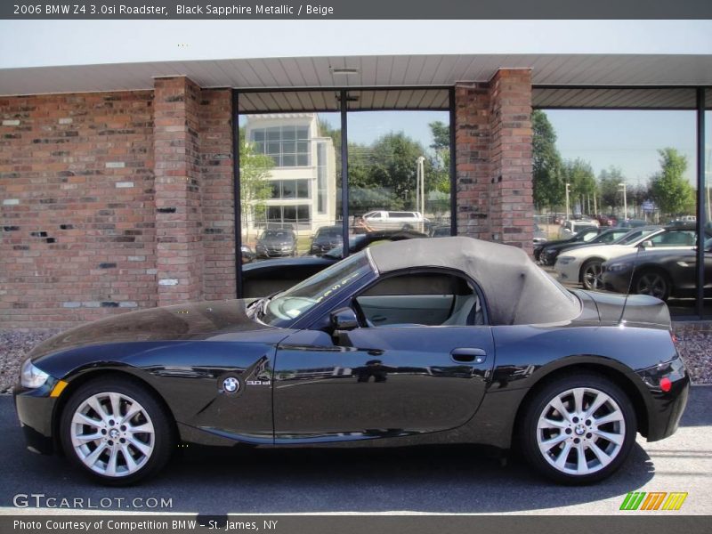 Black Sapphire Metallic / Beige 2006 BMW Z4 3.0si Roadster