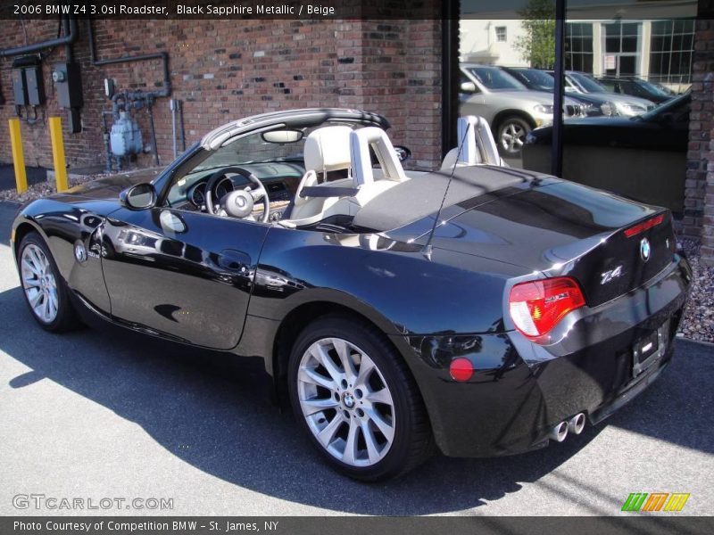 Black Sapphire Metallic / Beige 2006 BMW Z4 3.0si Roadster