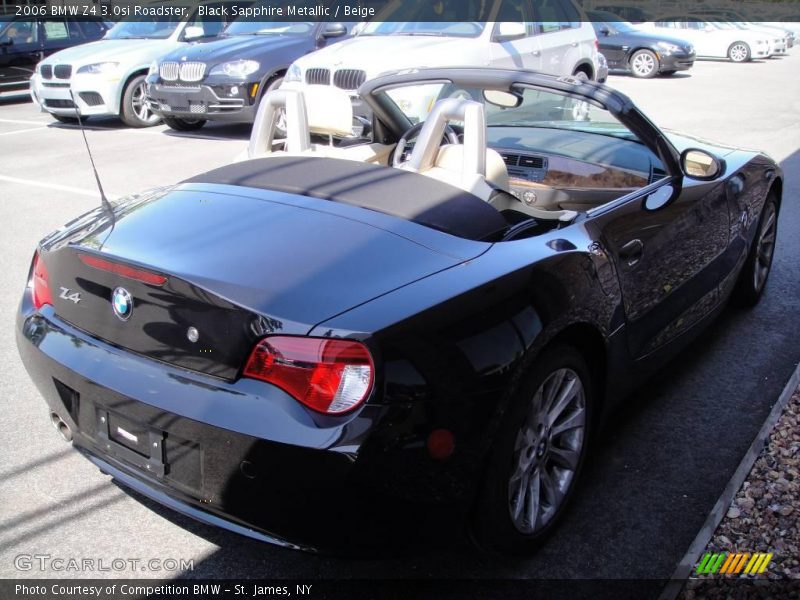 Black Sapphire Metallic / Beige 2006 BMW Z4 3.0si Roadster