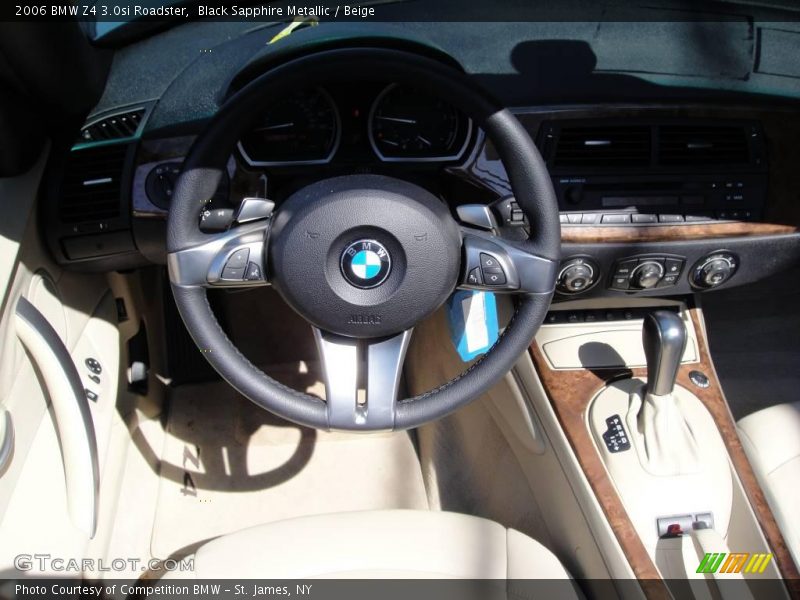 Black Sapphire Metallic / Beige 2006 BMW Z4 3.0si Roadster