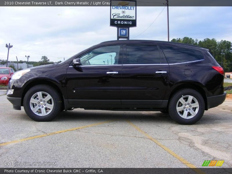 Dark Cherry Metallic / Light Gray 2010 Chevrolet Traverse LT