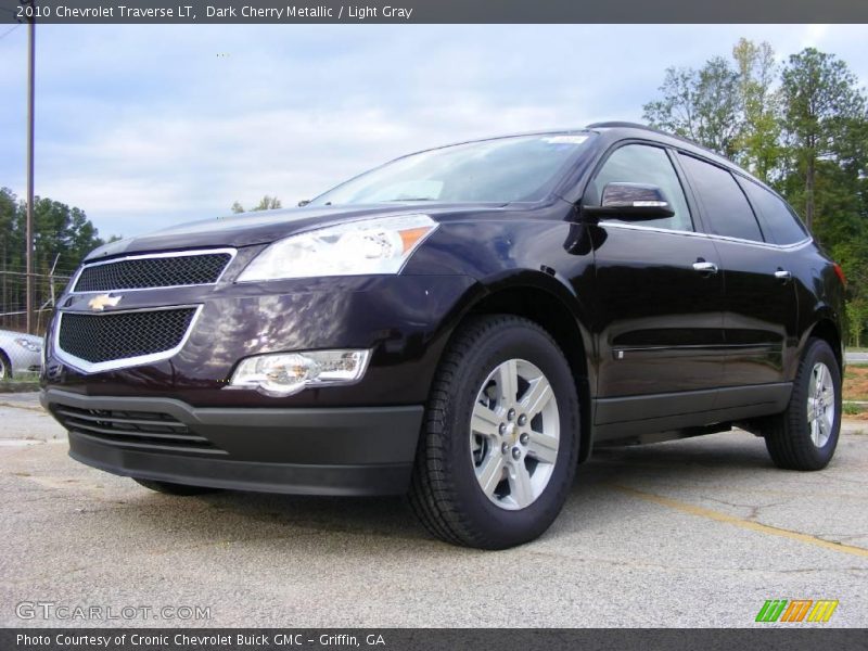 Dark Cherry Metallic / Light Gray 2010 Chevrolet Traverse LT