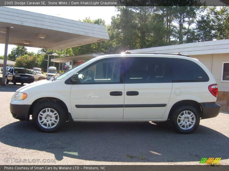 Stone White / Dark Khaki/Light Graystone 2005 Dodge Caravan SE