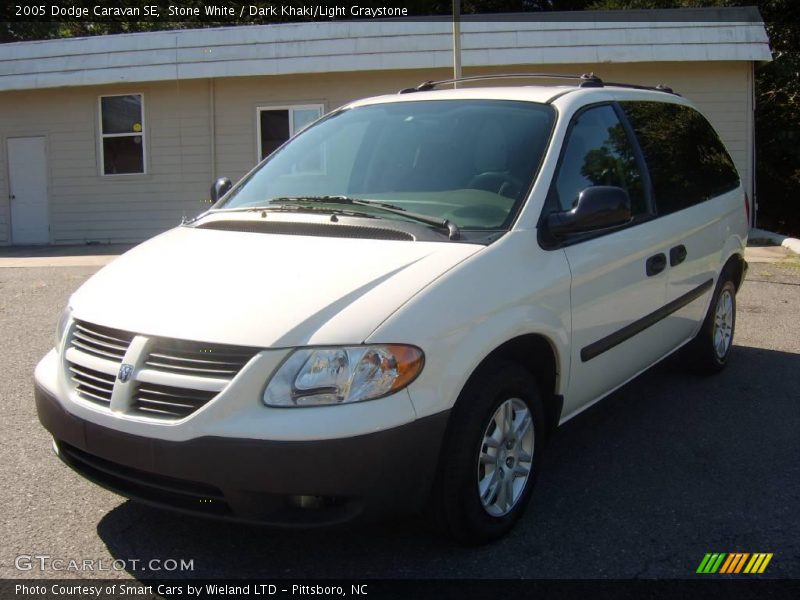 Stone White / Dark Khaki/Light Graystone 2005 Dodge Caravan SE