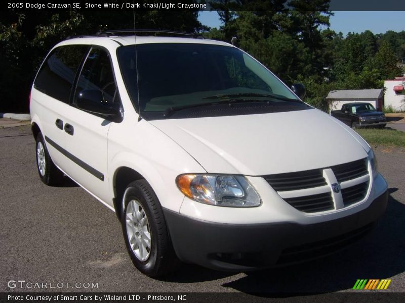 Stone White / Dark Khaki/Light Graystone 2005 Dodge Caravan SE