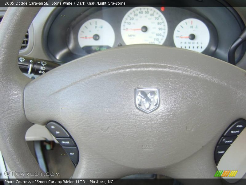 Stone White / Dark Khaki/Light Graystone 2005 Dodge Caravan SE