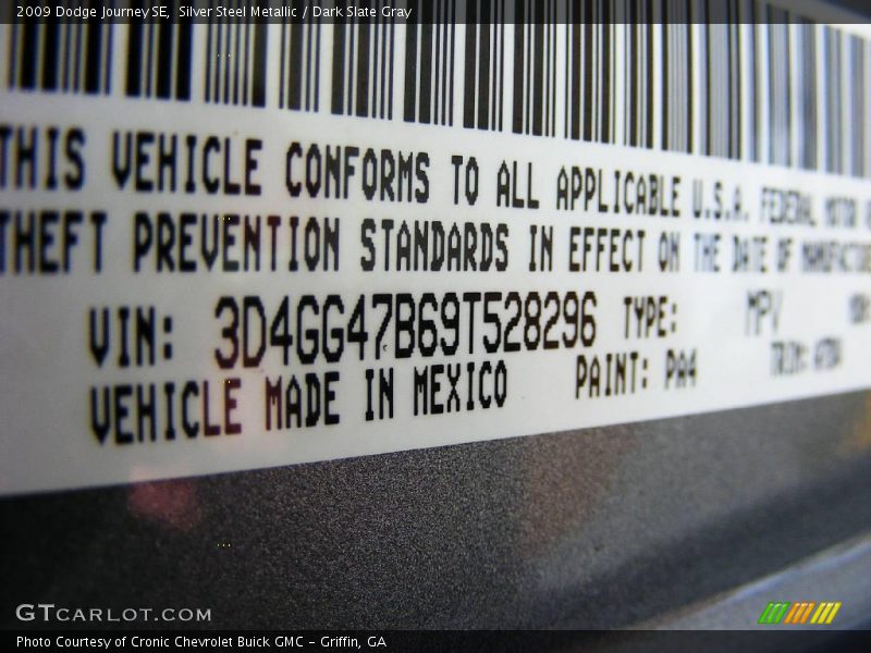 Silver Steel Metallic / Dark Slate Gray 2009 Dodge Journey SE